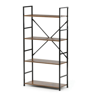 Regál, 59cm, kov, MDF, hnedý, GD-224 OLW