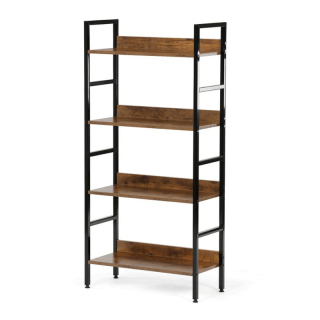 Regál, 60cm, kov, MDF, hnedý, GD-314 OLW