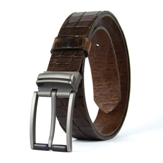 Kožený opasok TITAN SHADOW, Tmavo hnedý