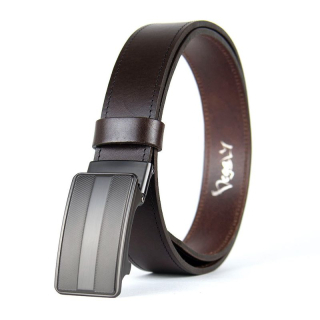 Kožený opasok s brzdovou prackou CARBON, Tmavo hnedý