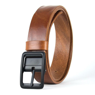 Kožený opasok BLACKFORGE s dezénom, hnedý