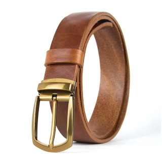 Kožený opasok HERITAGE s dezénom, hnedý