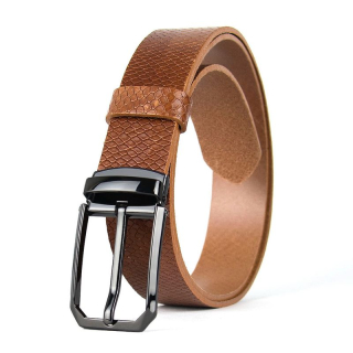 Kožený opasok PLATINUM SNAKE, hnedý