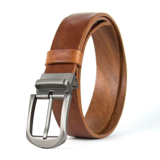 Kožený opasok STEEL NOVA s dezénom, hnedý