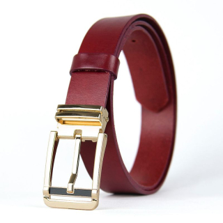 Kožený opasok IRON VEIL, Bordový