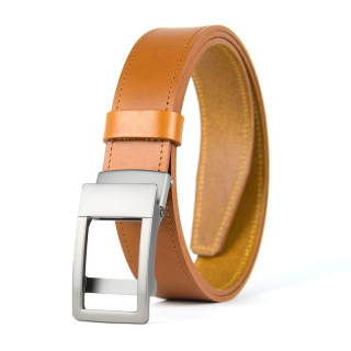 Kožený opasok NICKEL AXIS s brzdovou prackou, Koňakový