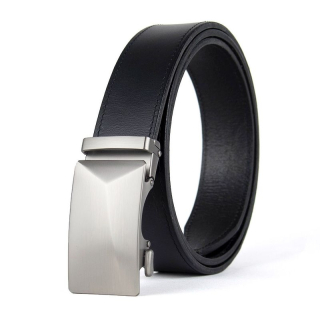 Kožený opasok NICKEL XYRON s automatickou prackou, Čierny