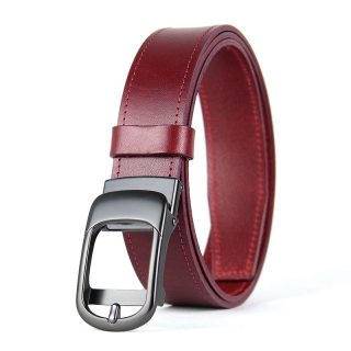 Kožený opasok PEARL FLOW s brzdovou prackou, Bordový