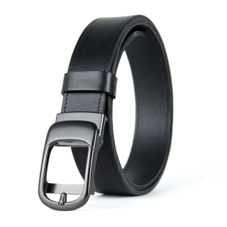 Kožený opasok PEARL FLOW s brzdovou prackou, Čierny