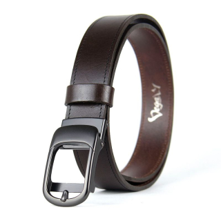 Kožený opasok PEARL FLOW s brzdovou prackou, Tmavo hnedý