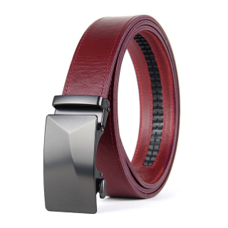 Kožený opasok PEARL XYRON s automatickou prackou, Bordový