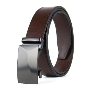 Kožený opasok PEARL XYRON s automatickou prackou, Tmavo hnedý