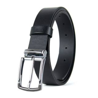 Kožený opasok SILVERLINE, Čierny