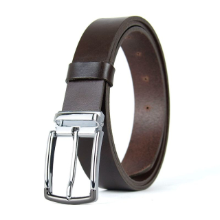 Kožený opasok SILVERLINE, Tmavo hnedý