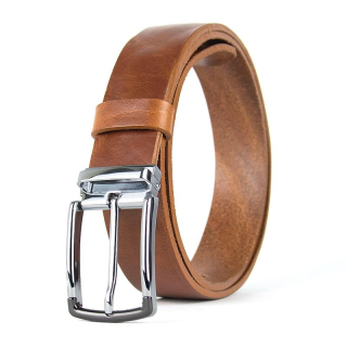 Kožený opasok SILVERLINE s dezénom, hnedý