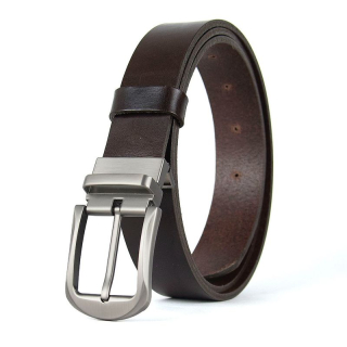 Kožený opasok STEEL NOVA, Tmavo hnedý