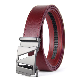 Kožený opasok SURVEX s automatickou prackou, Bordový