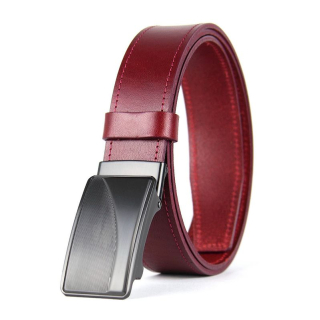 Kožený opasok TITAN CURVE s brzdovou prackou, Bordový