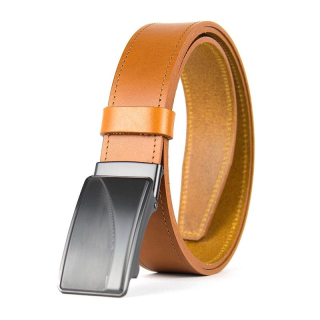 Kožený opasok TITAN CURVE s brzdovou prackou, Koňakový