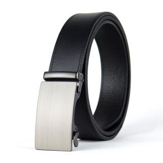 Kožený opasok VELOX s automatickou prackou, Čierny