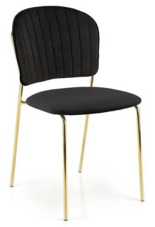 Jedálenská stolička, čierna látka, nohy gold chróm zlatý, K-499
