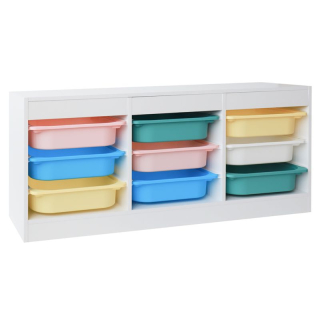 Organizér s úložnými boxami, 120cm, biely, mix farieb, TRIMAL NEW