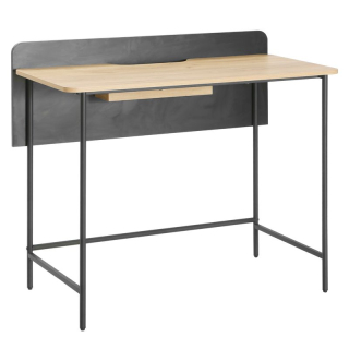 PC stôl, 100x49, dub, čierny, KOMPUS