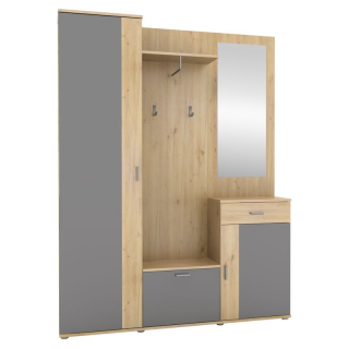 Predsieňová zostava, 144cm, dub artisan, grafit, AMALIA