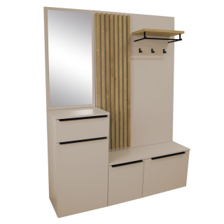 Predsieňová zostava, 150cm, kašmír , dub artisan, ALIVA V1