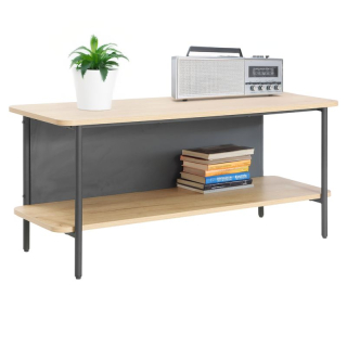 Regál, 100cm, dub, čierny, SEFLOS