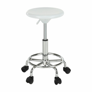 Stolička, 35cm, biela, chróm, MABEL 4 NEW