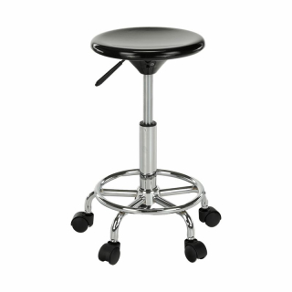 Stolička, 35cm, čierna, chróm, MABEL 4 NEW