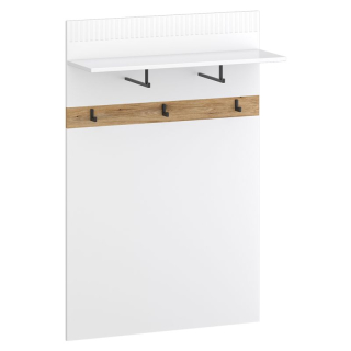 Vešiaková stena 81cm, biela, dub evoke, VELIS