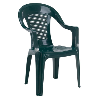 Záhradné stohovateľné kreslo, zelený plast, MEDRO