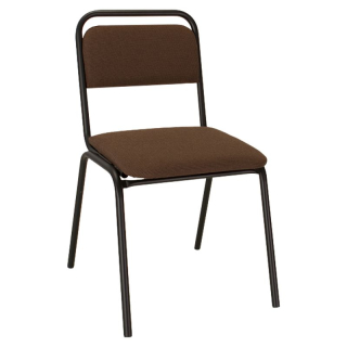 Zasadacia stolička, stohovateľná, hnedá látka, kov čierny, VISITOR