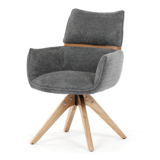 Jedálenská stolička, otočná, sivá, látka, DCH-D1348 CRM2