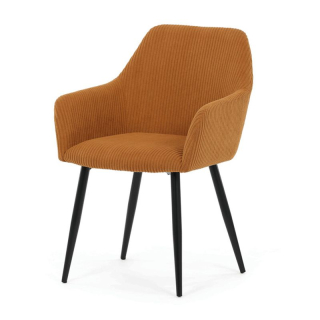 Jedálenská stolička, žltá, menčestrová látka, DCH-V4009 YEL6