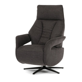 Relaxačné kreslo, elektrické, zabudované ovládanie, hnedá látka, TV-B3973 BR2