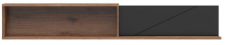 Polička, 156cm, dub delano tmavý, čierny mat, FORN POL160