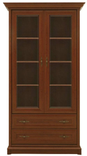 Vitrína, 110cm, gaštan, KENT EWIT 2D2S