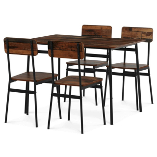 Jedálenský set, 110x70cm, MDF old wood, AUT-O2155 OLW2