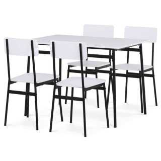 Jedálenský set, 110x70cm, MDF biela, AUT-O2155 WT