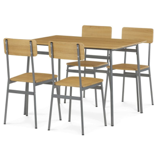 Jedálenský set, 4 stoličky, 110x70cm, MDF divoký dub, AUT-O2156 OAK