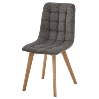 Jedálenská stolička, sivá látka, nohy dub, CT-291 GREY2