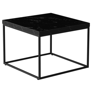 Konferenčný stolík 60x60cm, MDF, čierny mramor, CT-V2006 BK