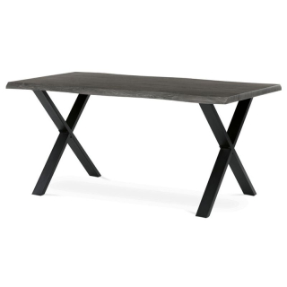 Jedálenský stôl 160x90cm, MDF sivý dub, kov čierny, HT-F4316 GREY