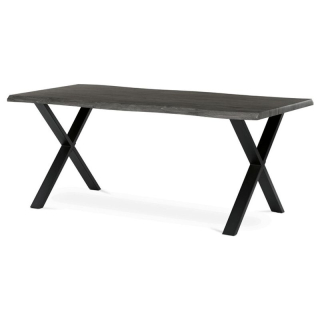 Jedálenský stôl 180x90cm, MDF sivý dub, kov čierny, HT-F4318 GREY