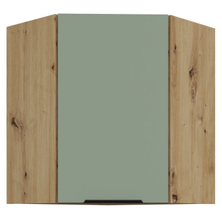 Horná rohová skrinka, 60cm, aquamarine, dub artisan, ARSANY 60x60 GN-72 1F