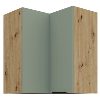 Horná rohová skrinka, 60cm, aquamarine, dub artisan, ARSANY 60x60 GN-72 2F