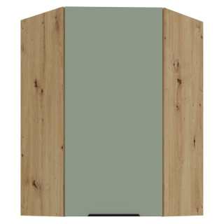 Horná rohová skrinka, 60cm, aquamarine, dub artisan, ARSANY 60x60 GN-90 1F